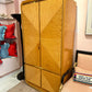 1980's Karl Springer Bamboo and Brass Trim Wardrobe