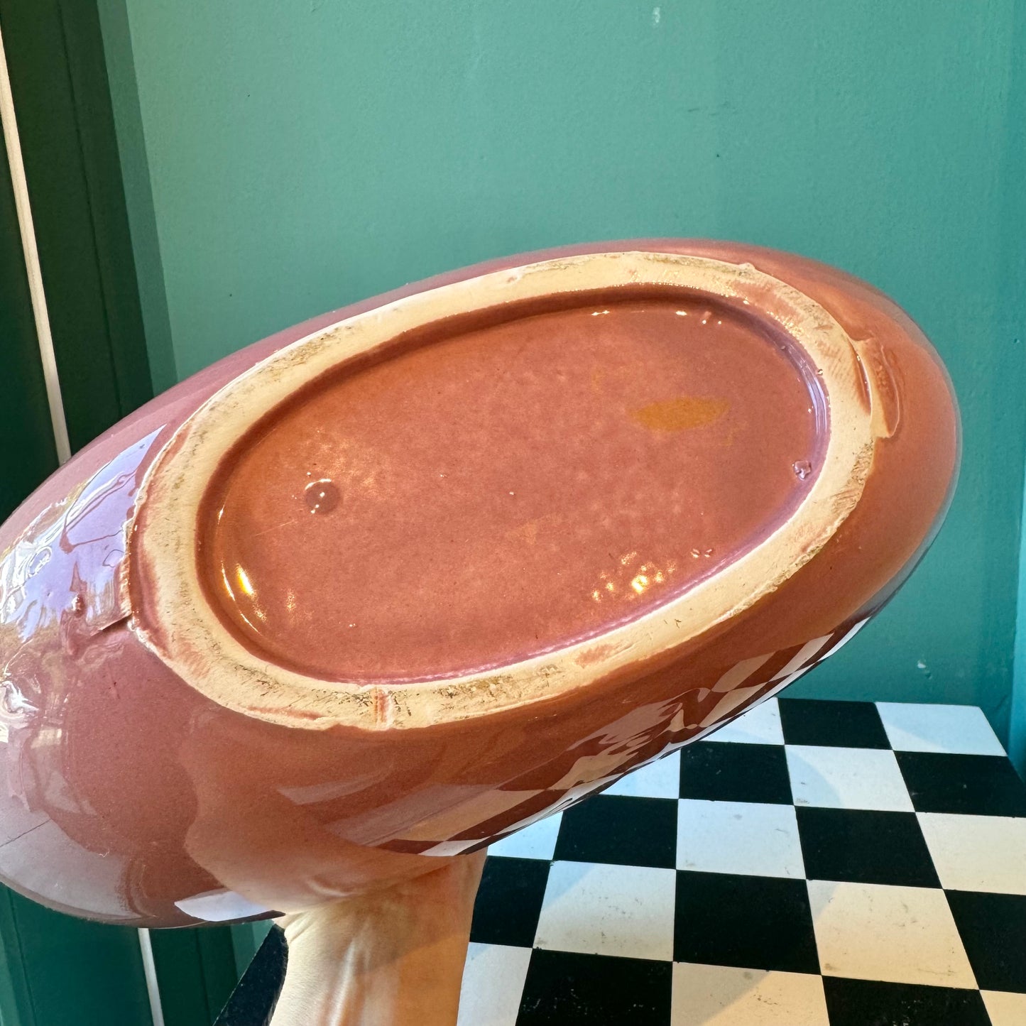 Vintage Pink Ceramic Art Deco Style Vase