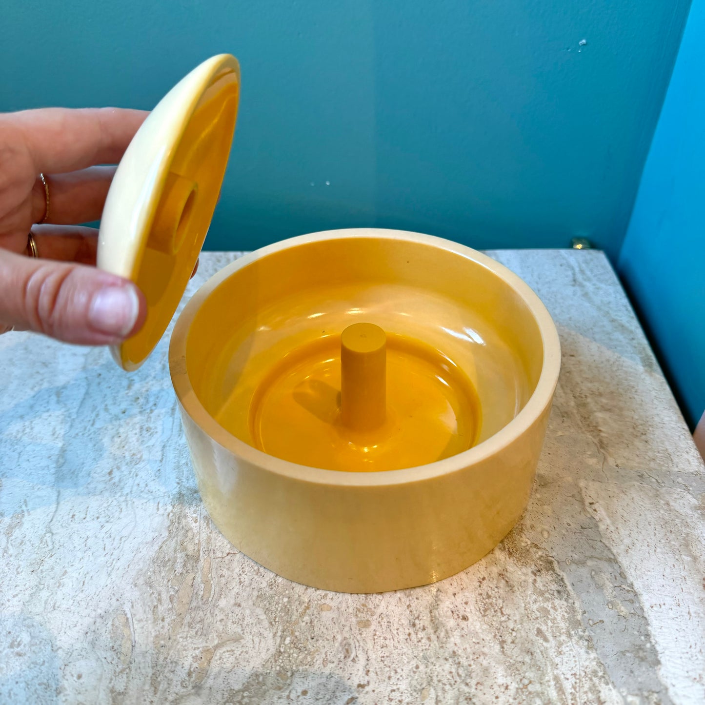 Vintage Yellow Melamine Ashtray