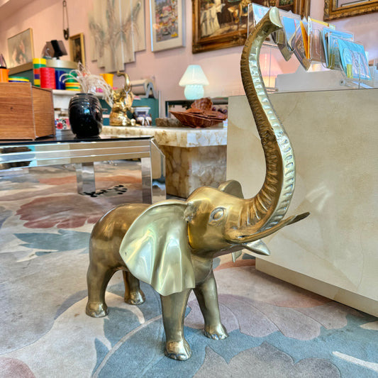 Extra Large Vintage Brass Elephant