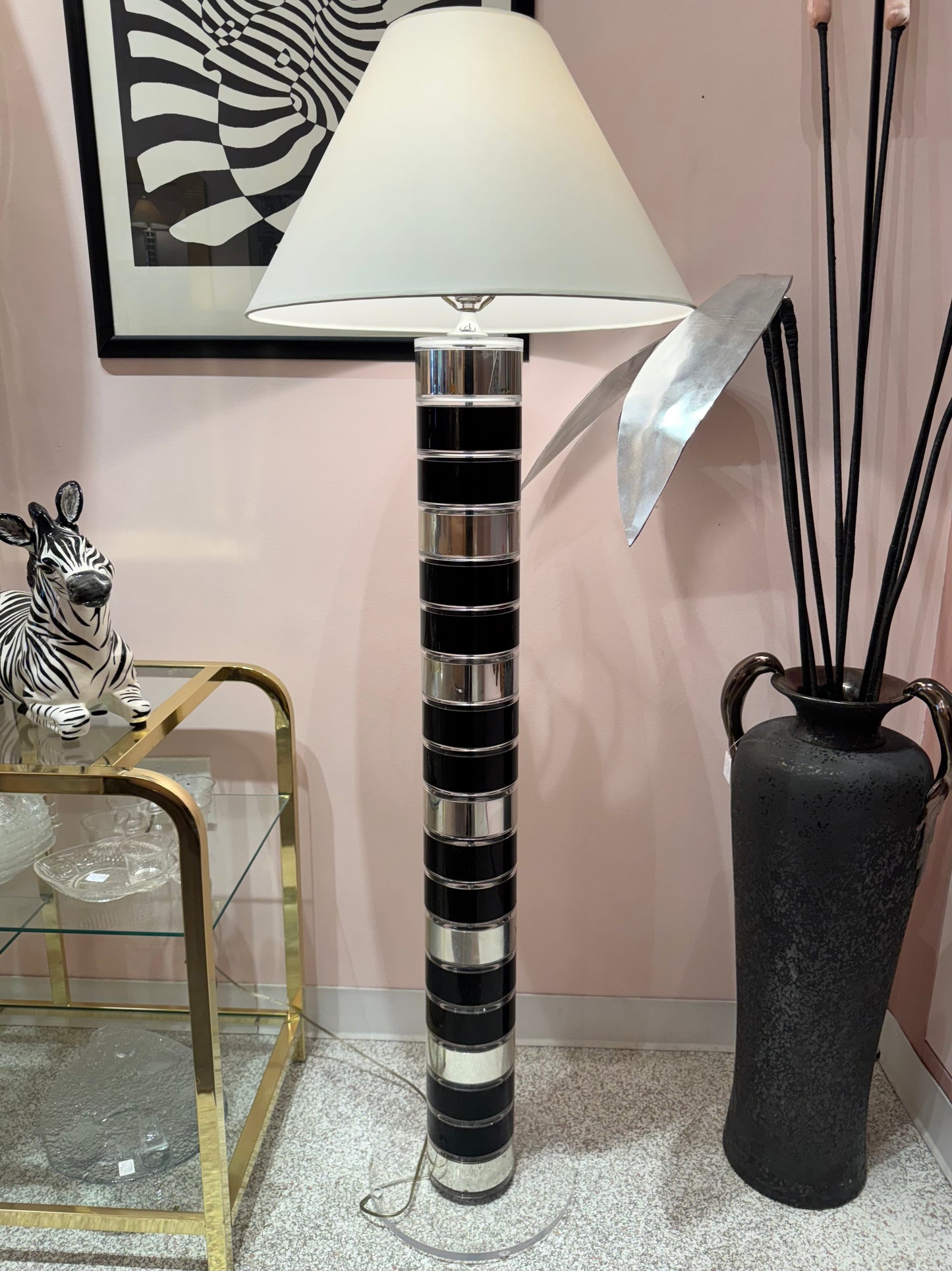 Vintage Stacked Lucite Floor Lamp by Optique