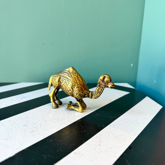 Small Vintage Brass Camel Figurine