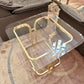 Vintage Brass and Glass Side Table