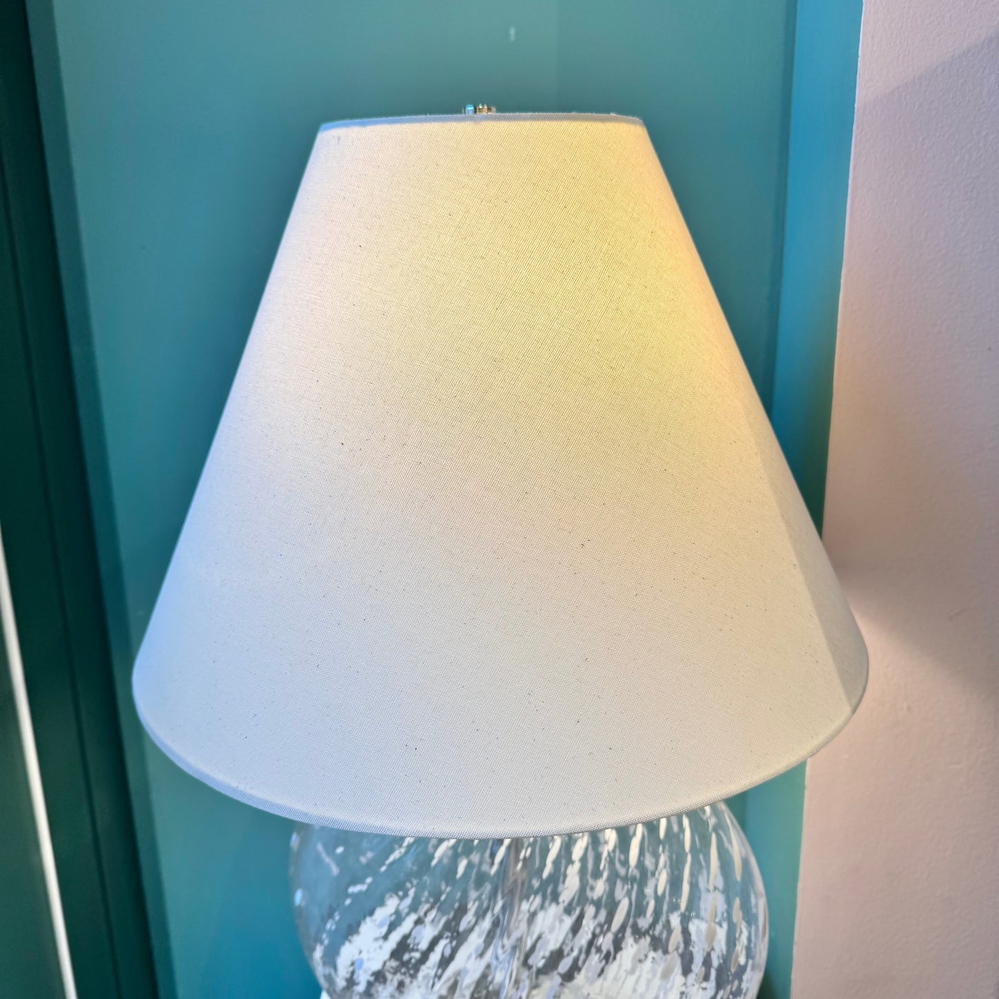 Vintage Glass and Lucite Table Lamp