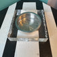 Vintage Textured Lucite and Chrome Ashtray