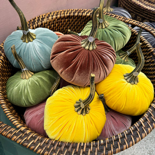 Medium Handmade Velvet Pumpkins