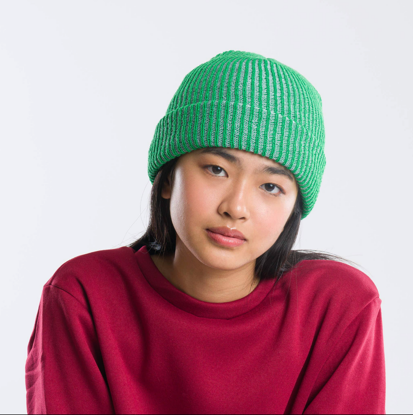 Rib Knit Beanie: Kelly Stone Blue