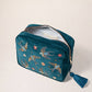 Swallows Teal Velvet Wash Bag