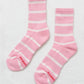 Striped Boyfriend Socks: Pink White Stripe