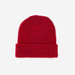 Rib Knit Beanie: Ruby Red