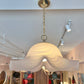 Vintage Murano Style Pink Swirl Pendant Chandelier