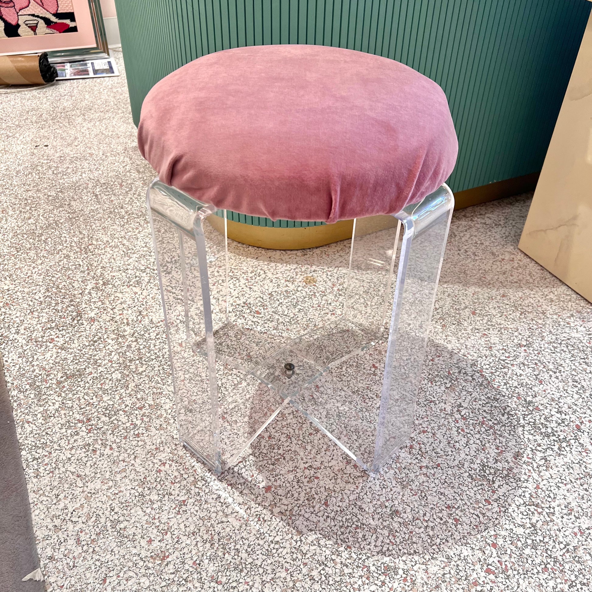 Crushed velvet makeup discount stool