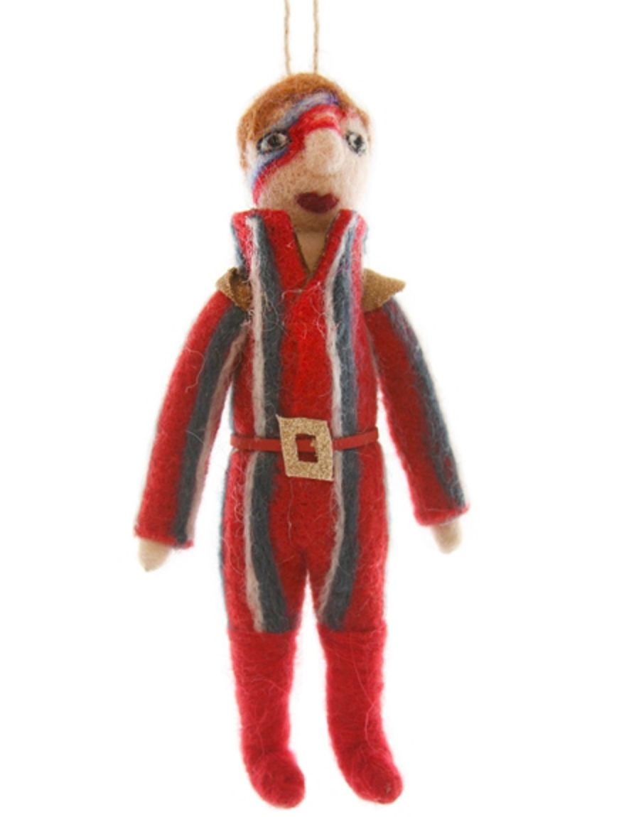 David Bowie Felt Holiday Ornament