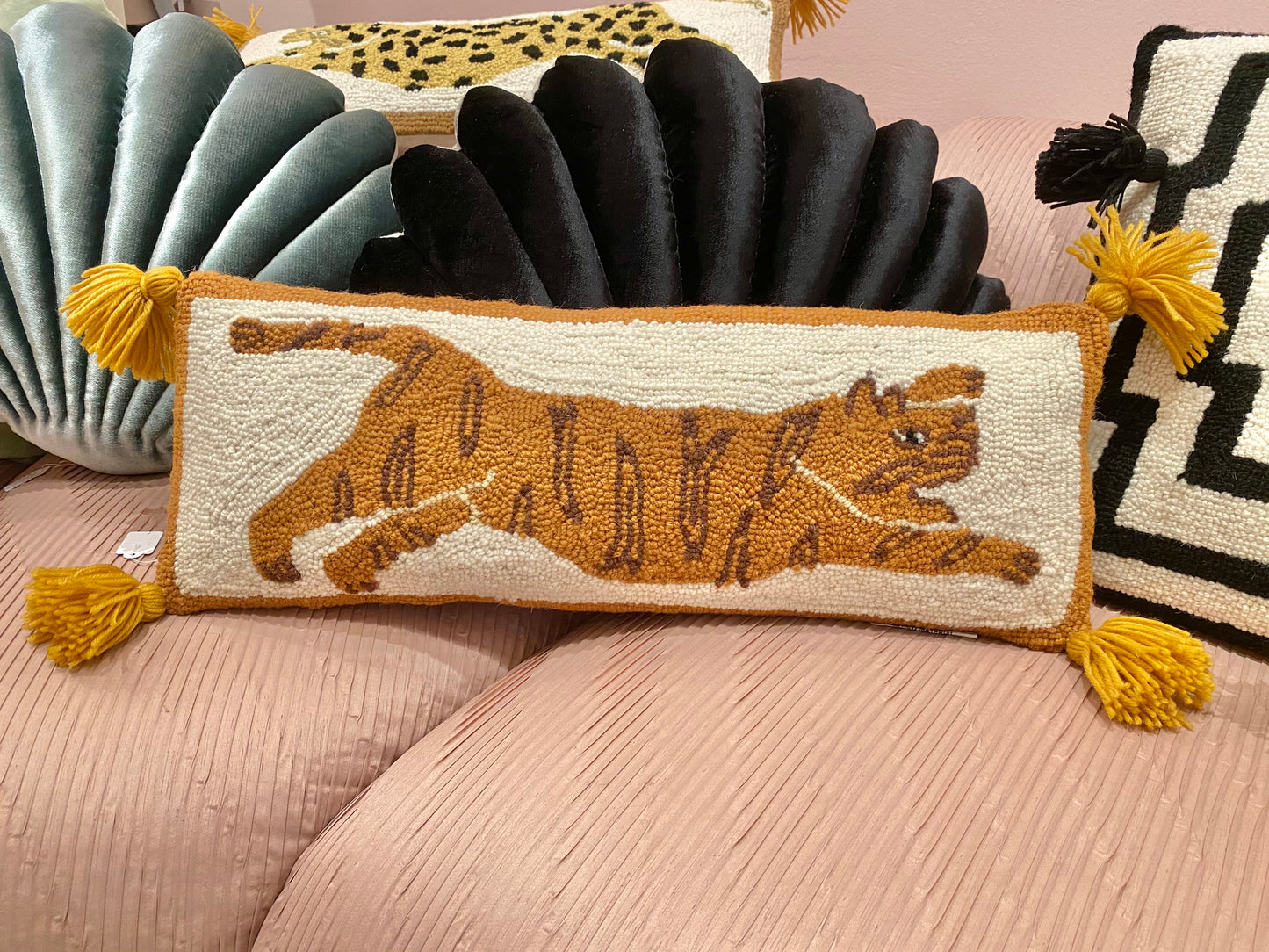 Tiger Hook Pillow by Justina Blakeney